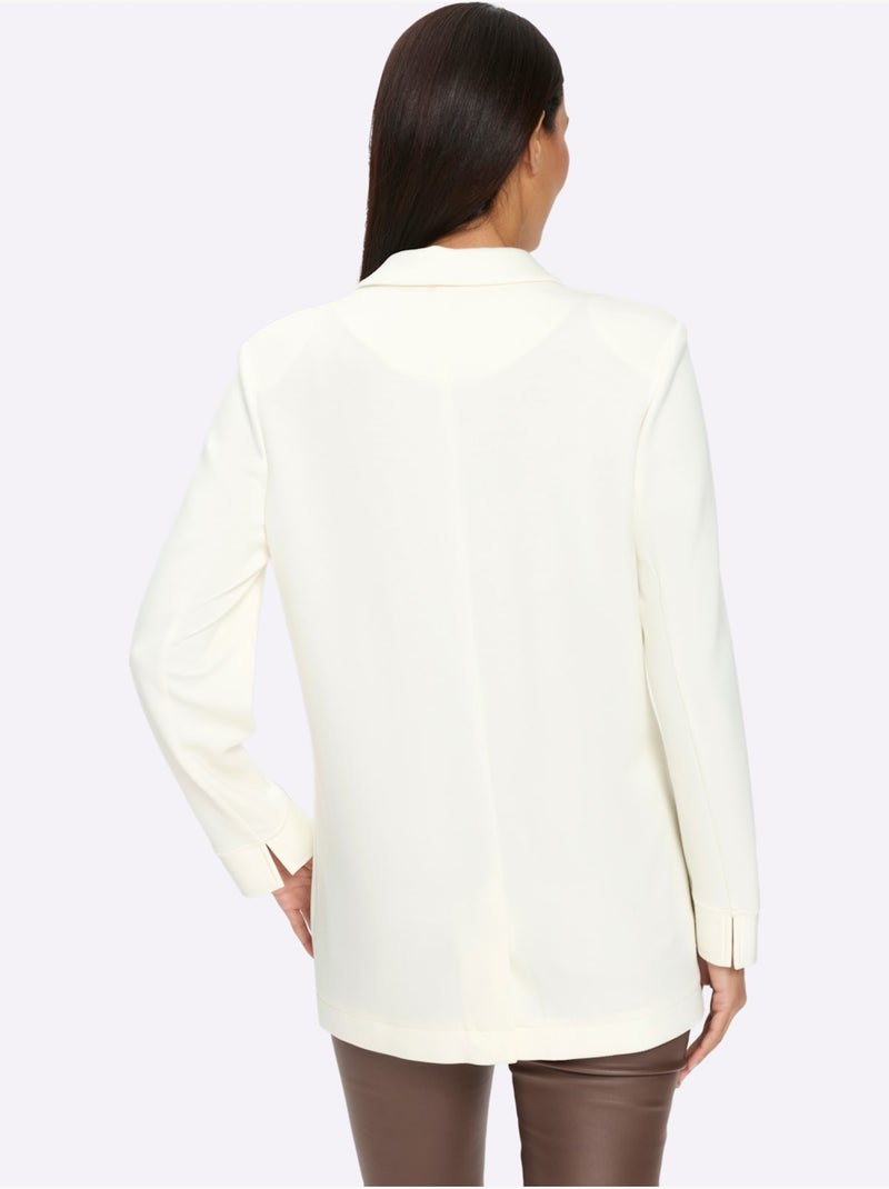 Blazer En Jersey Qualité Jersey Extensible, Souple Et Confortable - Taille Standard - Helline Ecru - Kiabi