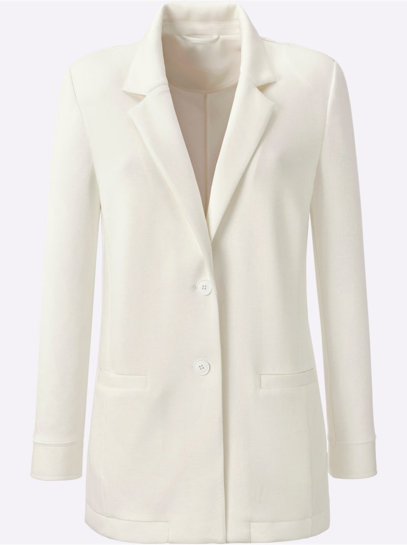 Blazer En Jersey Qualité Jersey Extensible, Souple Et Confortable - Taille Standard - Helline Ecru - Kiabi