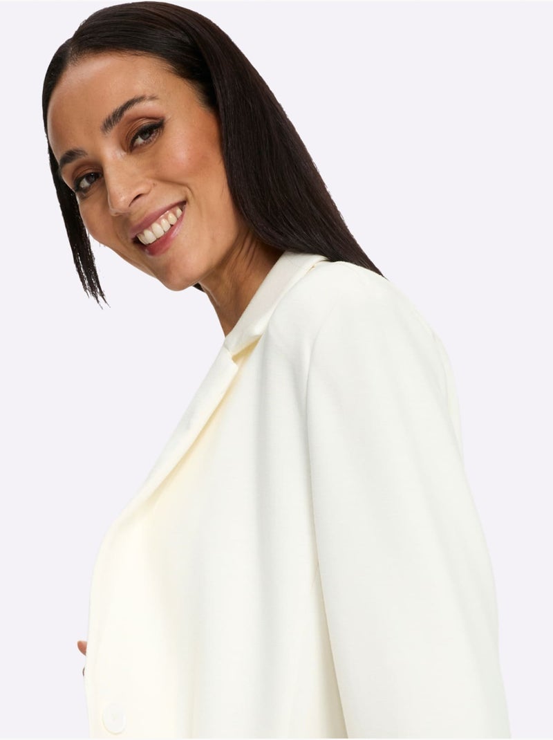 Blazer En Jersey Qualité Jersey Extensible, Souple Et Confortable - Taille Standard - Helline Ecru - Kiabi