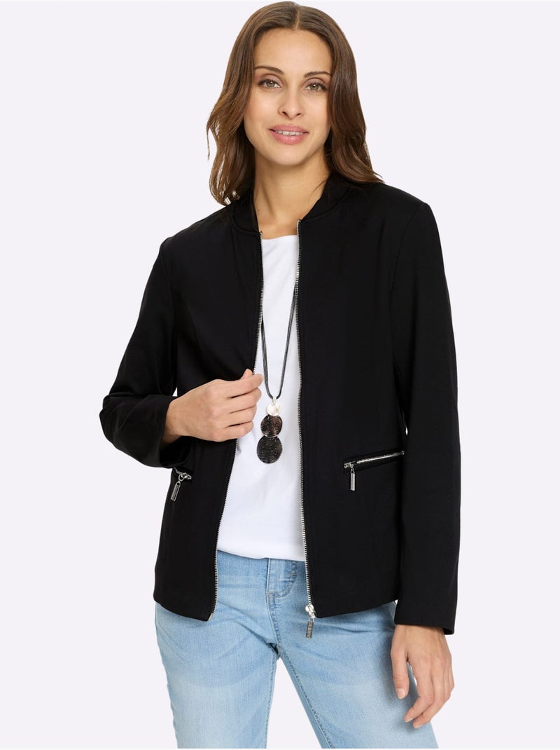 Blazer En Jersey Qualité Viscose Douce - Taille Standard - Witt Noir - Kiabi