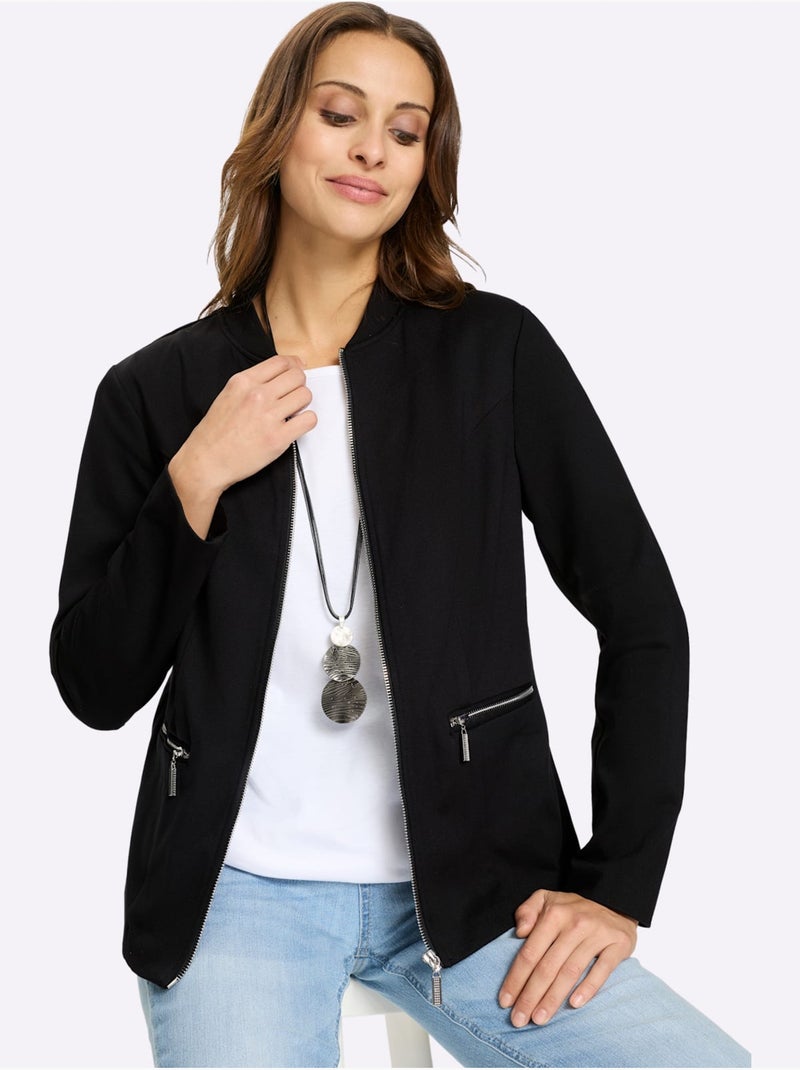 Blazer En Jersey Qualité Viscose Douce - Taille Standard - Witt Noir - Kiabi