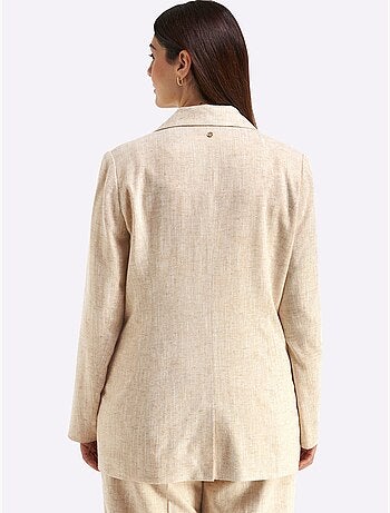 Blazer En Lin Effet De Brillance - Taille Standard - Sheego