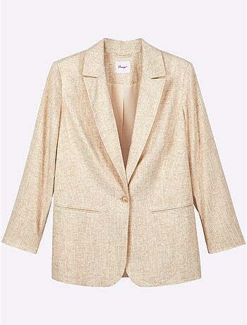 Blazer En Lin Effet De Brillance - Taille Standard - Sheego