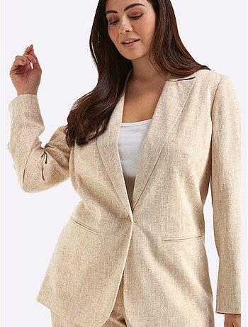 Blazer En Lin Effet De Brillance - Taille Standard - Sheego