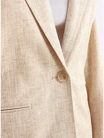 Blazer En Lin Effet De Brillance - Taille Standard - Sheego