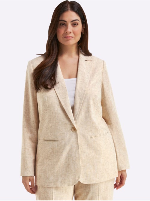 Blazer En Lin Effet De Brillance - Taille Standard - Sheego - Kiabi
