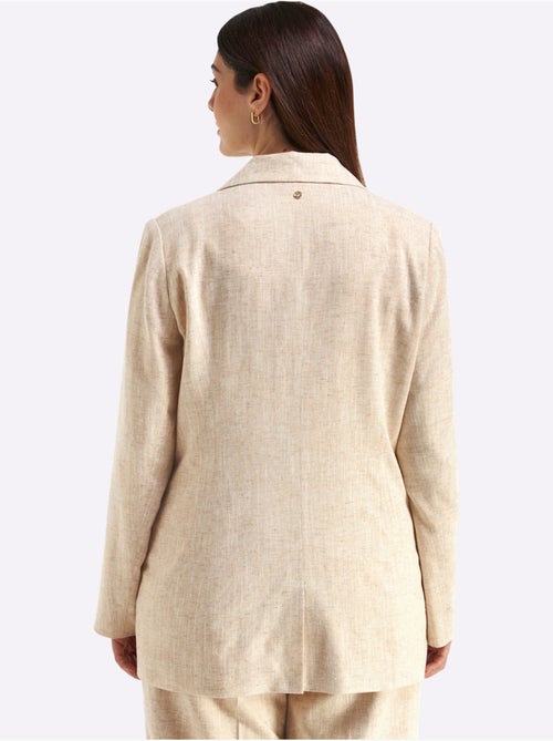 Blazer En Lin Effet De Brillance - Taille Standard - Sheego - Kiabi
