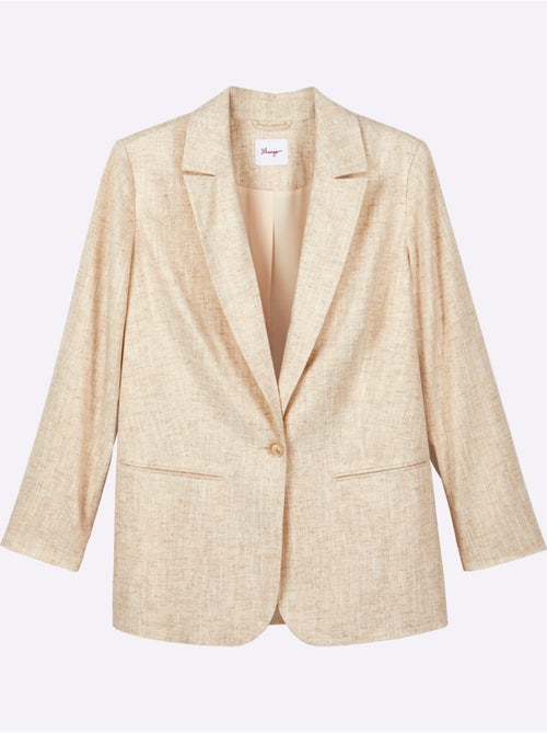 Blazer En Lin Effet De Brillance - Taille Standard - Sheego - Kiabi