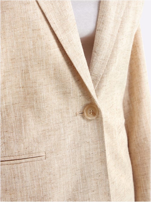 Blazer En Lin Effet De Brillance - Taille Standard - Sheego - Kiabi