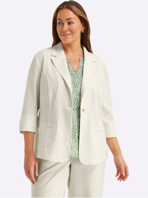 Blazer En Lin Mélange Lin Et Viscose - Taille Standard - Sheego - Kiabi