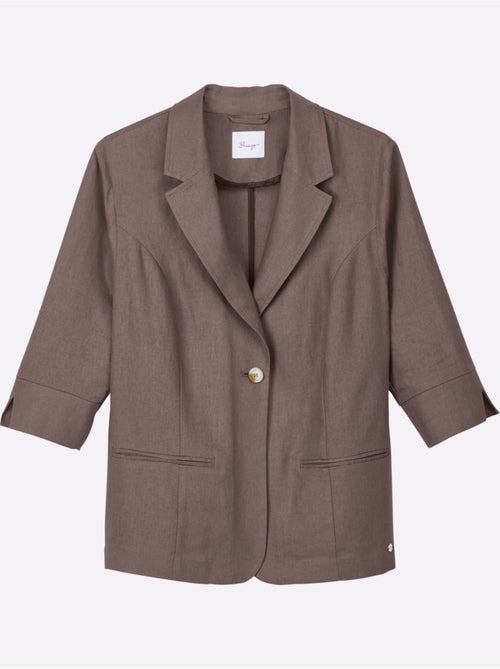 Blazer En Lin Mélange Lin Et Viscose - Taille Standard - Sheego - Kiabi