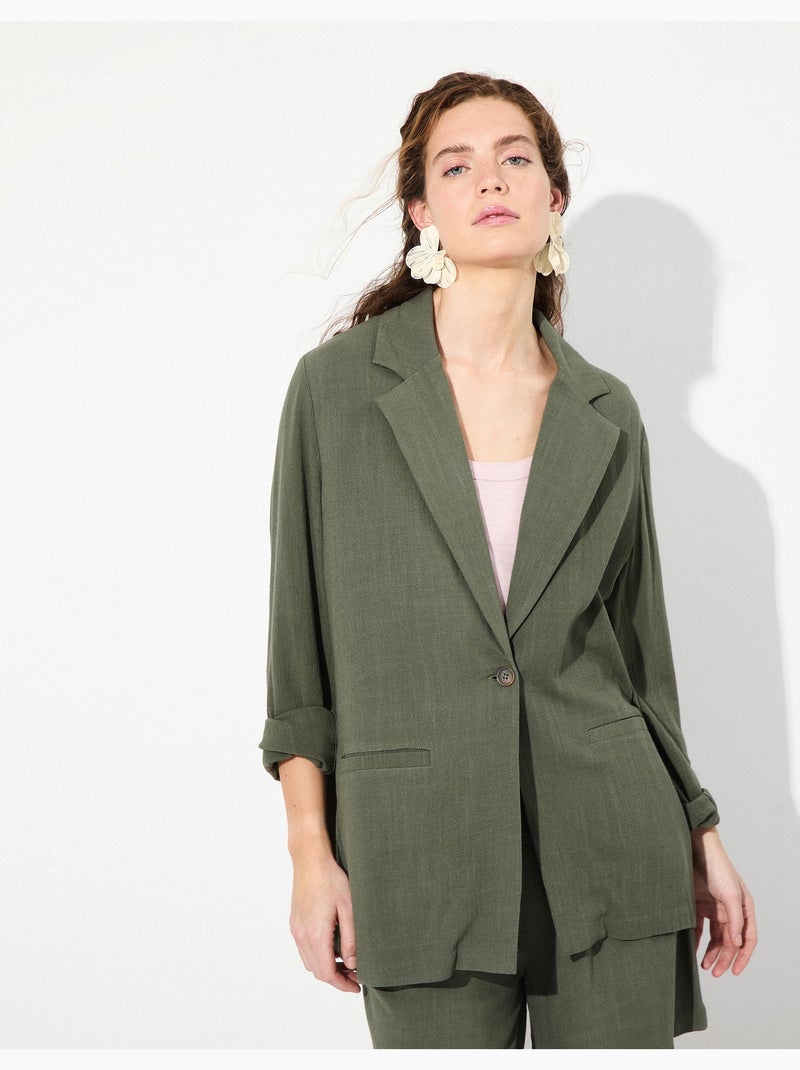 Blazer en lin  MO Fashion Vert - Kiabi