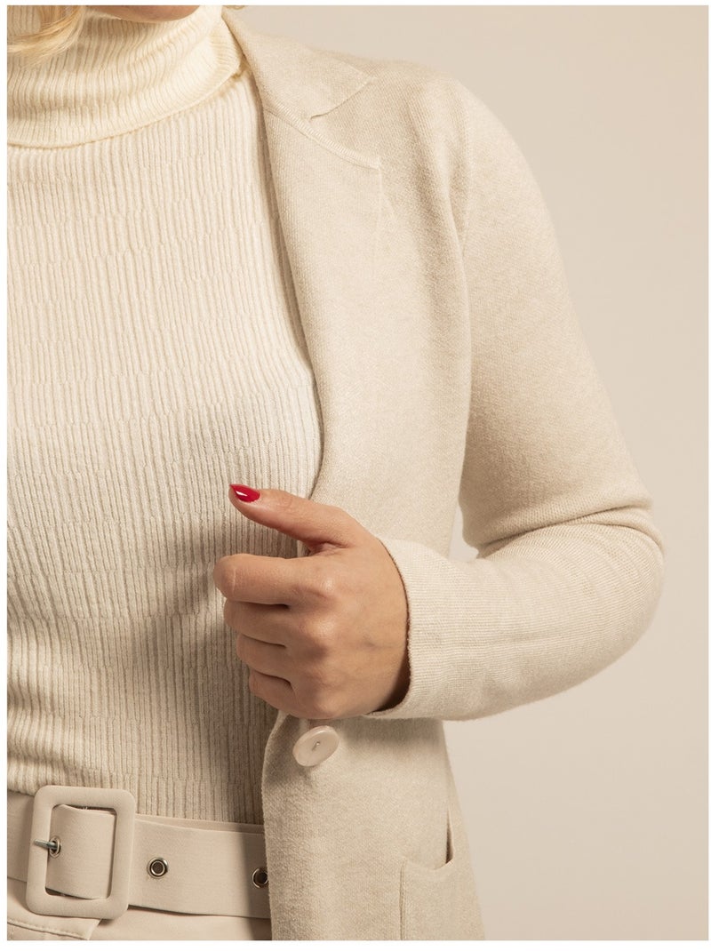 Blazer en maille UPLANA Beige - Kiabi