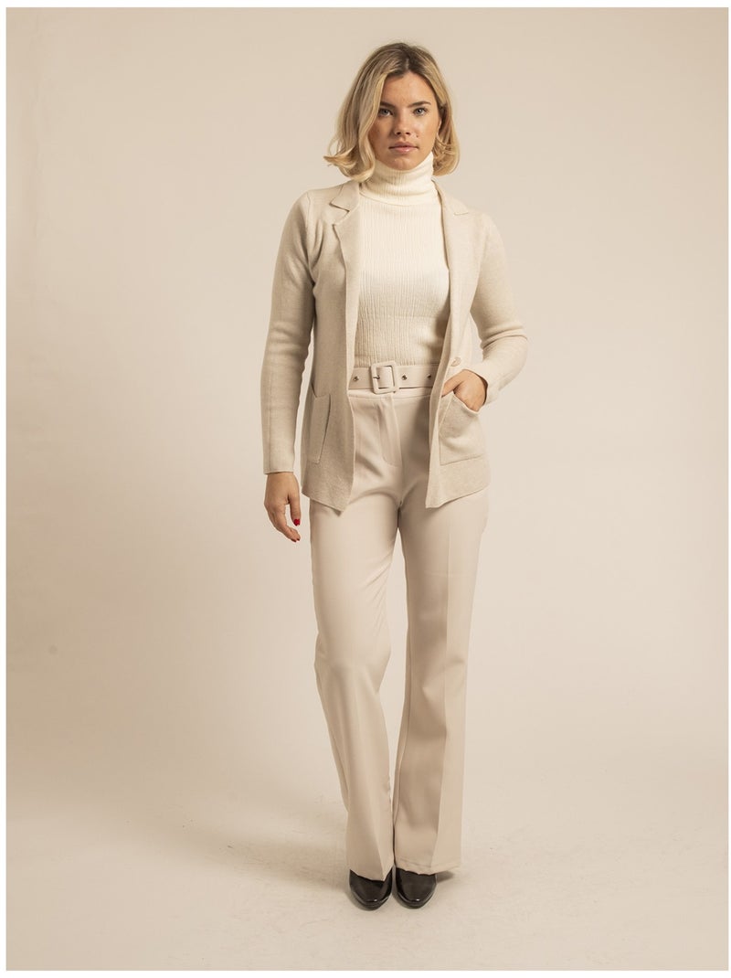 Blazer en maille UPLANA Beige - Kiabi