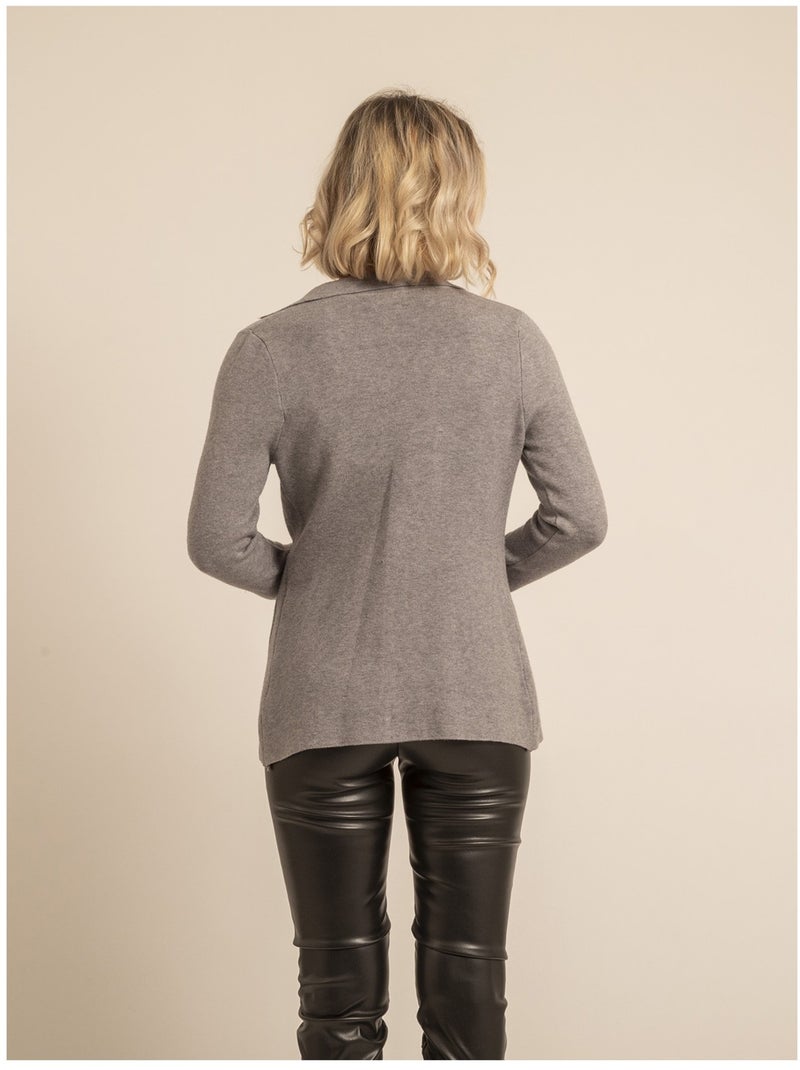 Blazer en maille UPLANA Gris - Kiabi
