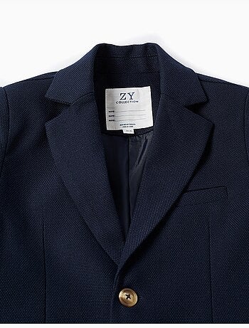 Blazer en piqué avec poches à rabat
