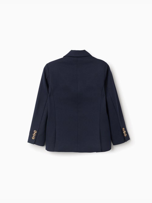 Blazer en piqué avec poches à rabat - Kiabi
