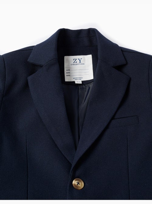 Blazer en piqué avec poches à rabat - Kiabi