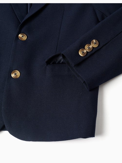 Blazer en piqué avec poches à rabat - Kiabi