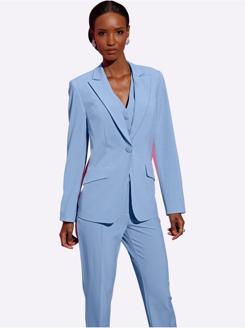Blazer en polyester recyclé col à revers et manches longues - Taille standard - Helline - Kiabi Blazer en polyester recyclé col à revers et manches longues - Taille standard - Helline - Kiabi