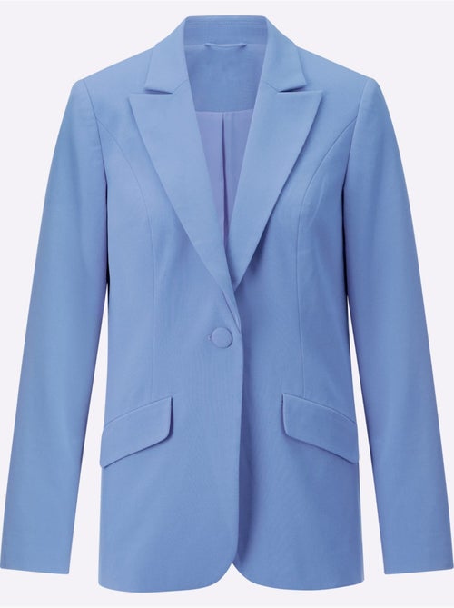 Blazer en polyester recyclé col à revers et manches longues - Taille standard - Helline - Kiabi Blazer en polyester recyclé col à revers et manches longues - Taille standard - Helline - Kiabi