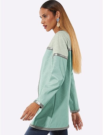 Blazer En Synthétique Imitation Cuir Souple - Taille Standard - helline
