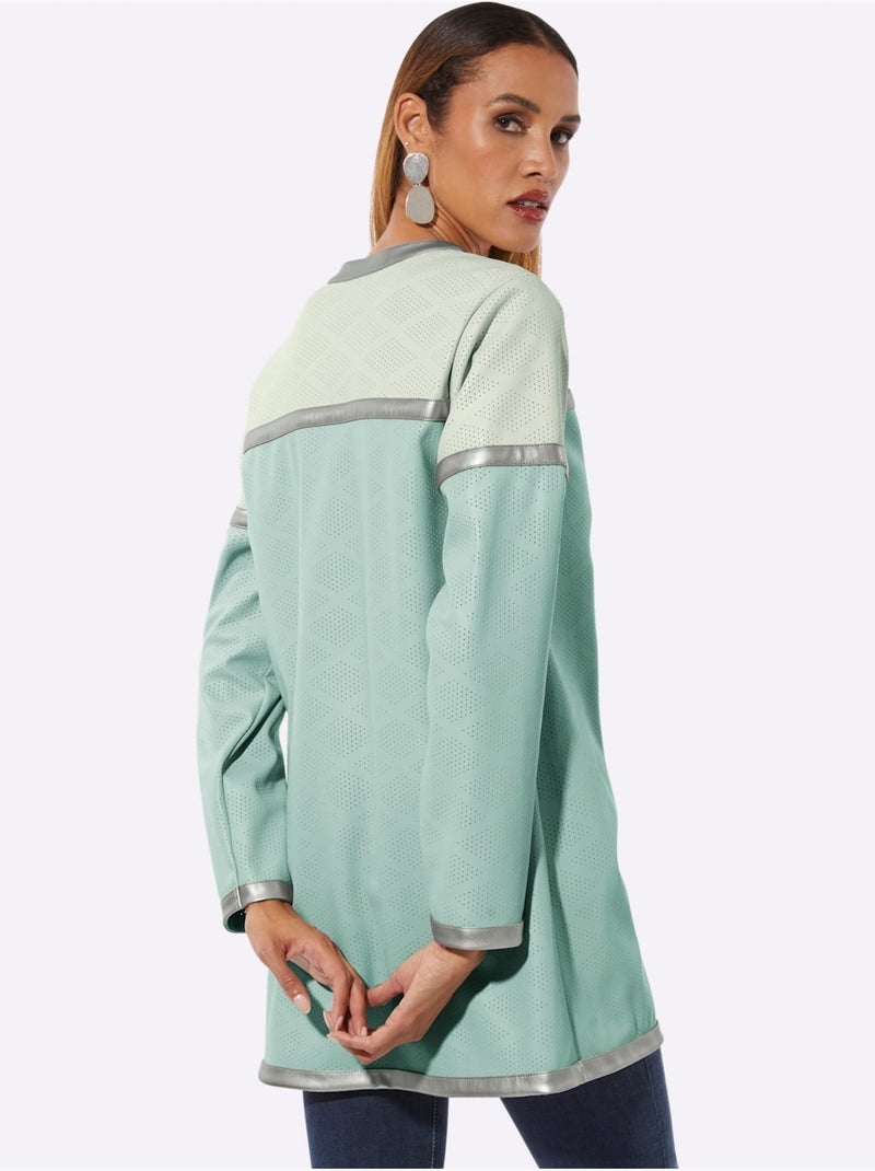 Blazer En Synthétique Imitation Cuir Souple - Taille Standard - Helline Menthe - Kiabi