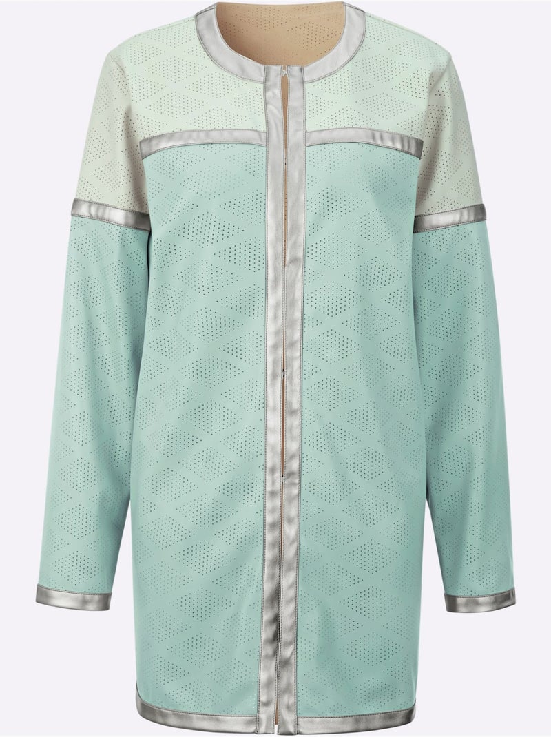 Blazer En Synthétique Imitation Cuir Souple - Taille Standard - Helline Menthe - Kiabi