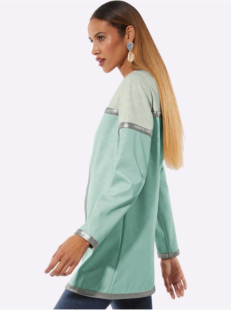 Blazer En Synthétique Imitation Cuir Souple - Taille Standard - Helline Menthe - Kiabi