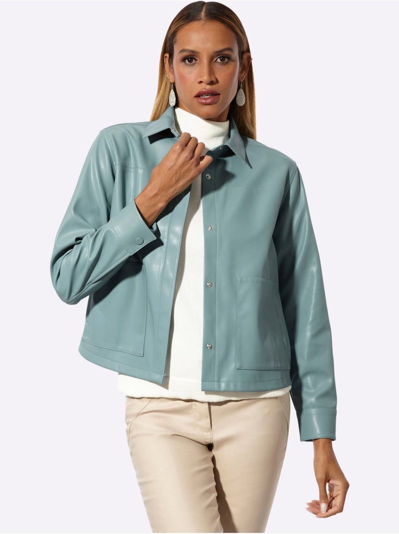 Blazer en synthétique matière synthétique facile à entretenir - taille standard - helline Vert jade - Kiabi