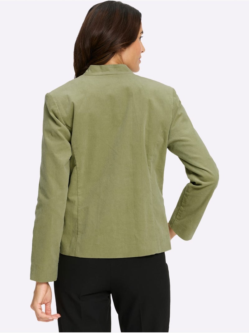 Blazer en velours côtelé qualité coton doux sur la peau - taille standard - witt Bleu Vert Gris - Kiabi