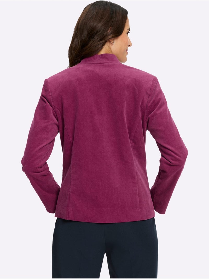 Blazer en velours côtelé qualité coton doux sur la peau - taille standard - witt Mauve - Kiabi