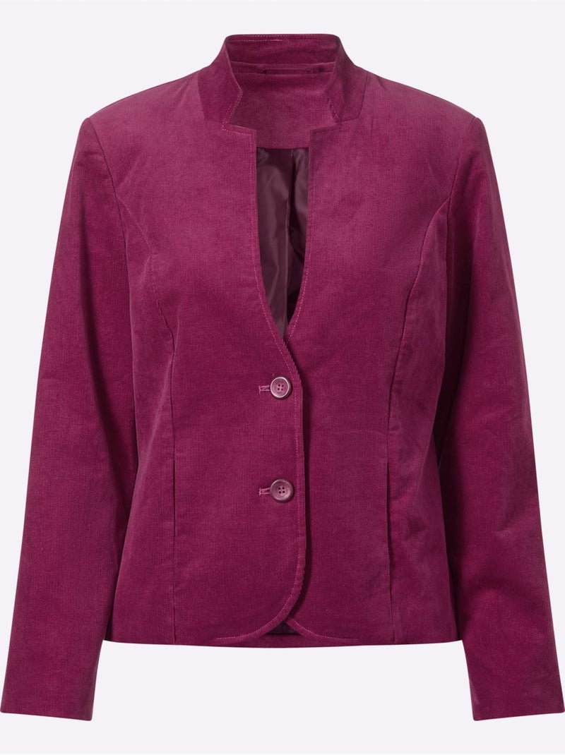 Blazer en velours côtelé qualité coton doux sur la peau - taille standard - witt Mauve - Kiabi