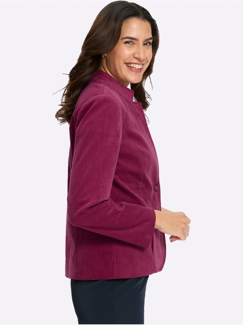 Blazer en velours côtelé qualité coton doux sur la peau - taille standard - witt Mauve - Kiabi