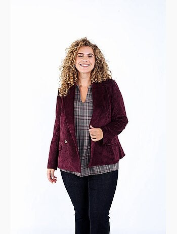 Blazer en velours côtelé uni PAPRIKA