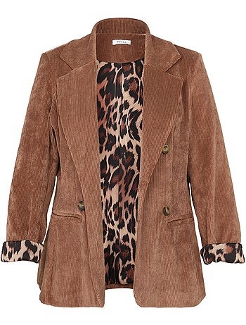 Blazer en velours doublé imprimé peau de bête