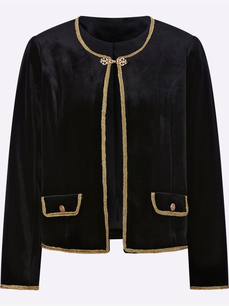 Blazer En Velours Qualité Velours Douce - Taille Standard - Helline Noir - Kiabi