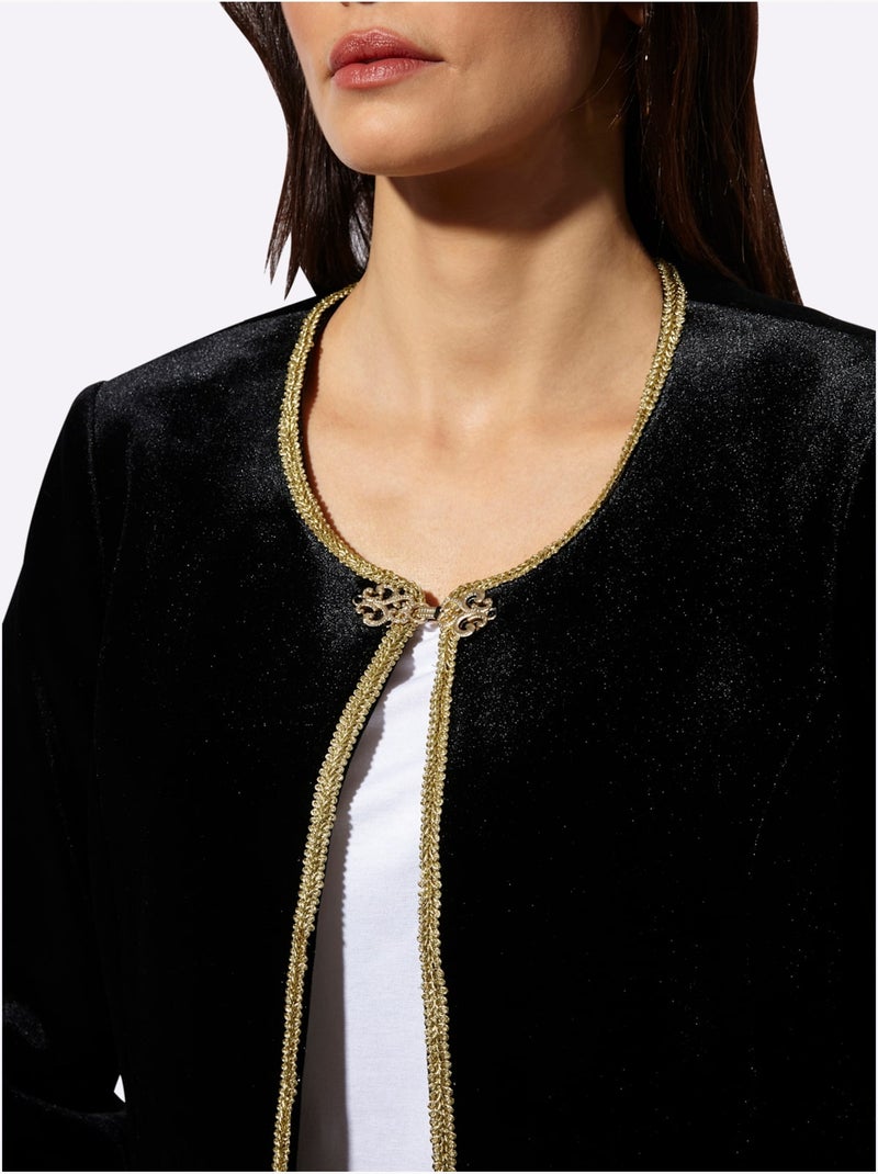 Blazer En Velours Qualité Velours Douce - Taille Standard - Helline Noir - Kiabi