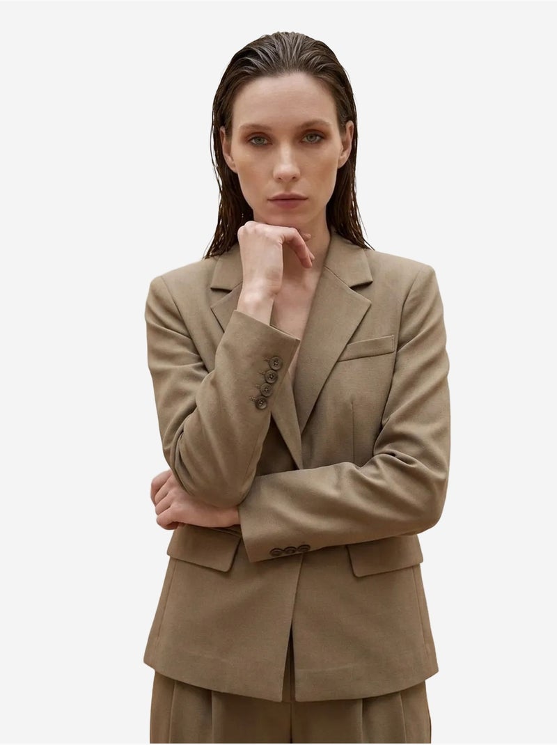 Blazer femme à coupe régulière my fashion Kaki - Kiabi