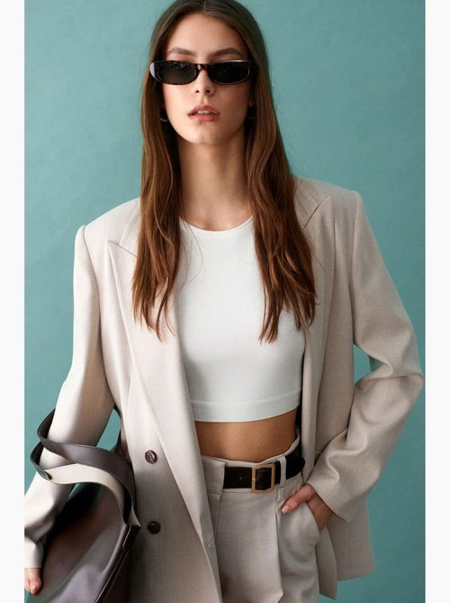 Blazer femme en crêpe dilvin - Kiabi Blazer femme en crêpe dilvin - Kiabi