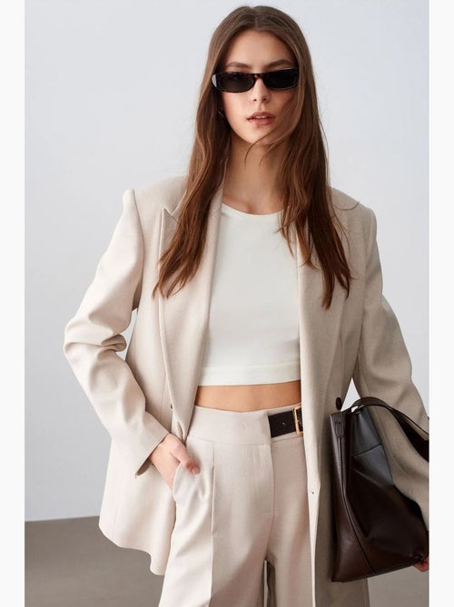 Blazer femme en crêpe dilvin - Kiabi Blazer femme en crêpe dilvin - Kiabi