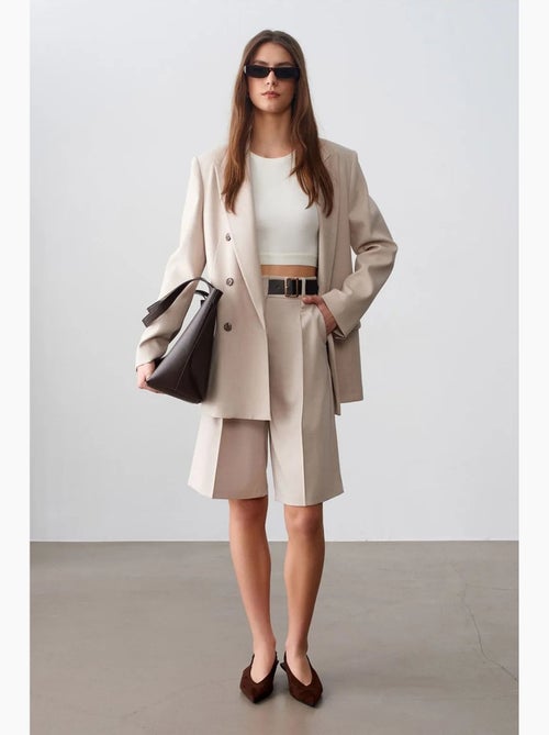Blazer femme en crêpe dilvin - Kiabi Blazer femme en crêpe dilvin - Kiabi