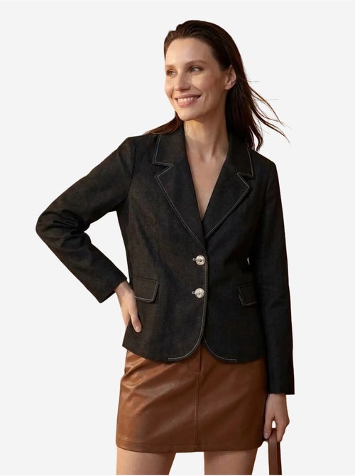 Blazer femme en popeline coton-lycra my fashion - Kiabi Blazer femme en popeline coton-lycra my fashion - Kiabi