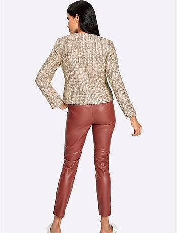 Blazer fil bouclé à paillettes - taille standard - helline
