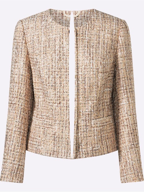 Blazer fil bouclé à paillettes - taille standard - helline - Kiabi Blazer fil bouclé à paillettes - taille standard - helline - Kiabi
