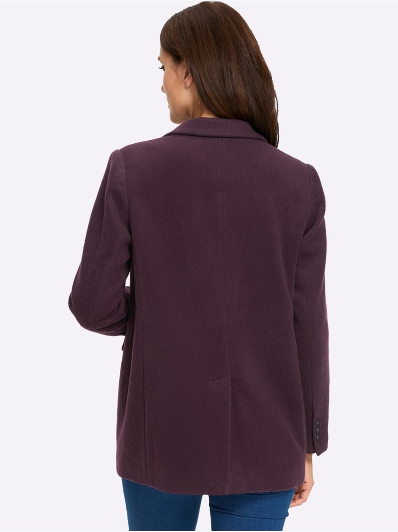 Blazer Forme Classique - Taille Standard - Helline Violet aubergine - Kiabi