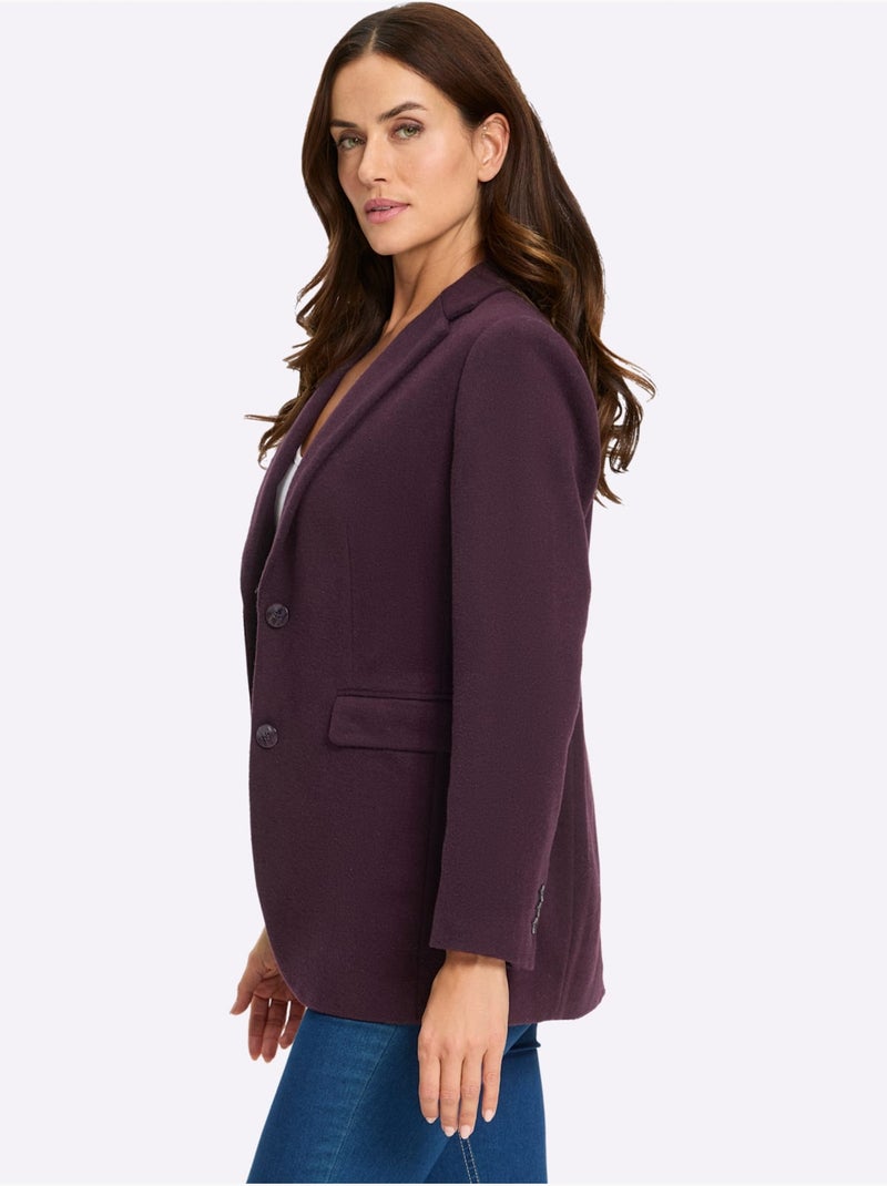 Blazer Forme Classique - Taille Standard - Helline Violet aubergine - Kiabi