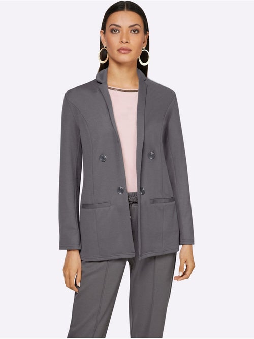 Blazer forme ouverte et longue tendance - taille standard - helline - Kiabi Blazer forme ouverte et longue tendance - taille standard - helline - Kiabi