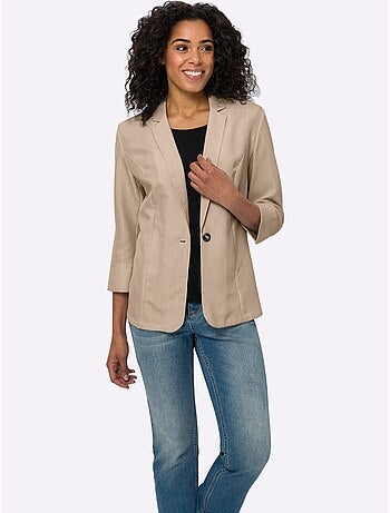 Blazer Imitation Lin - Taille Standard - Moda Vilona