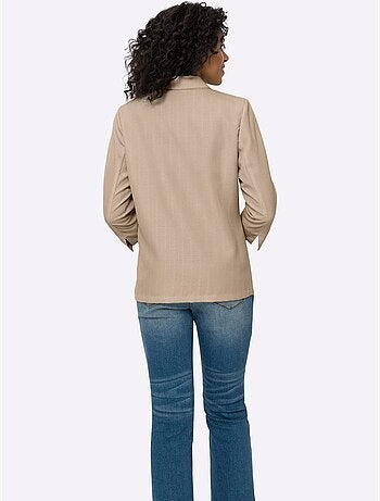 Blazer Imitation Lin - Taille Standard - Moda Vilona